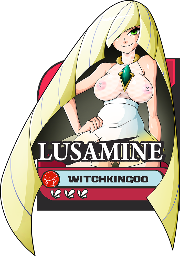 1boy aether_foundation big_breasts breasts character_name female female_only lusamine milf nintendo nipples pokemon pokemon_sm see-through solo solo_female super_smash_bros. witchking00