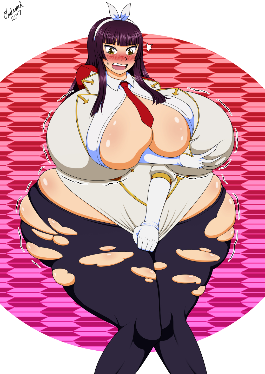 big_breasts breast_grab breasts cleavage fairy_tail kagura_mikazuchi oxdaman torn_clothes