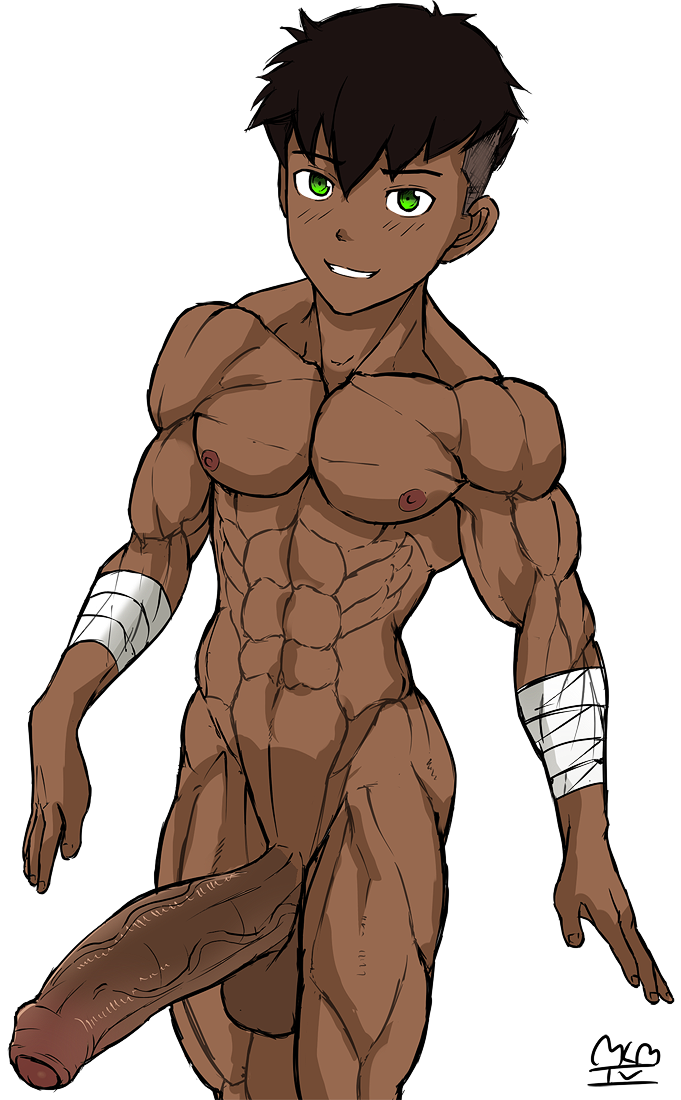 1boy abs bara big_penis kai kai_(avatar) male male_focus male_only mlm4anemone muscle nude penis solo solo_male the_legend_of_korra