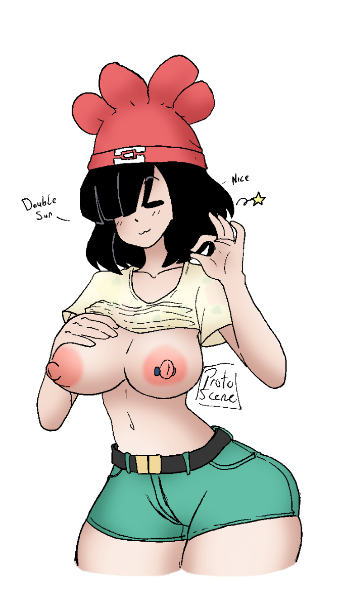 :3 big_breasts breasts huge_breasts moon_(pokemon) moon_(trainer) pokemon pokemon_(game) pokemon_sm porkyman protoscene shirt_lift star