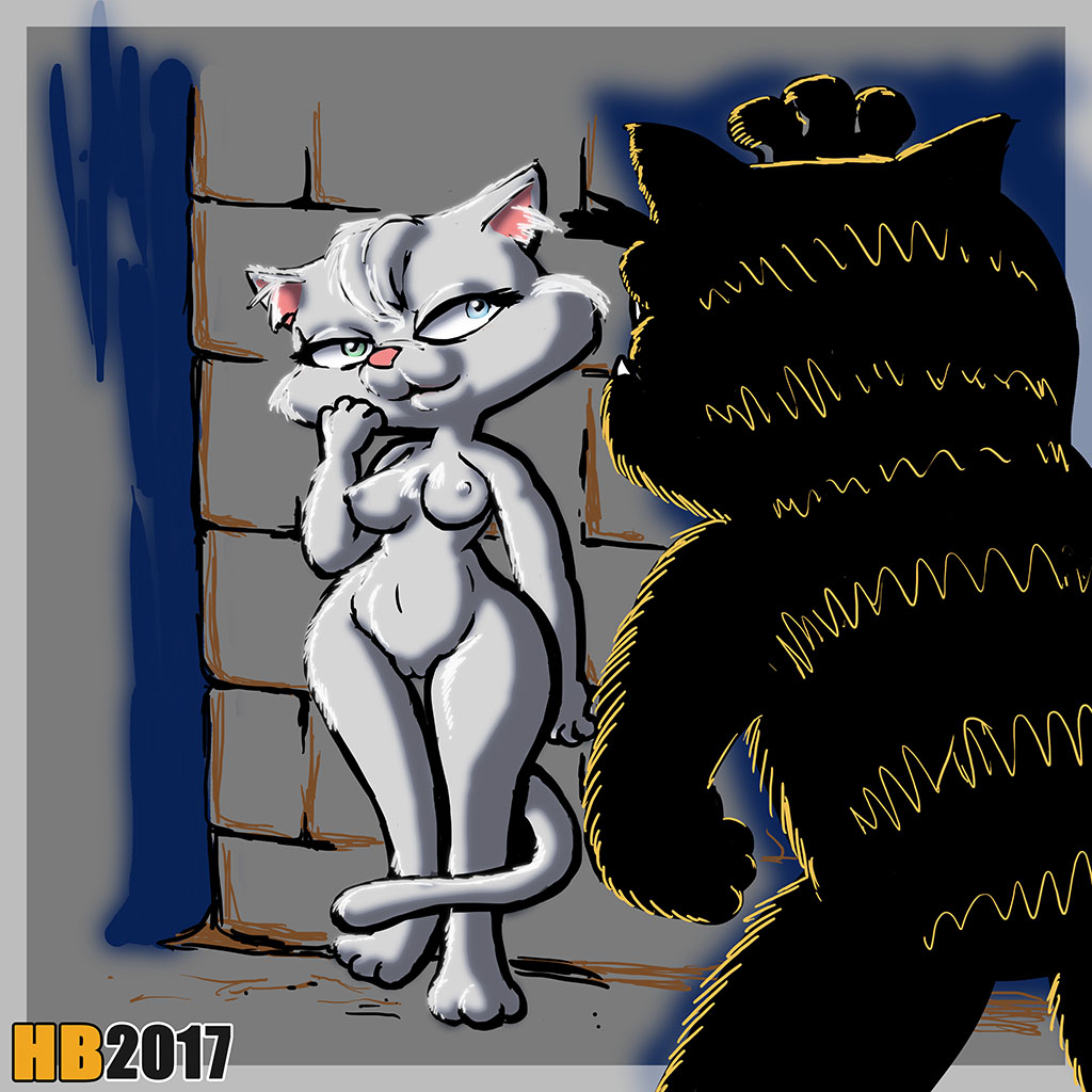 1girl bad_cat cat hentai_boy misket nude