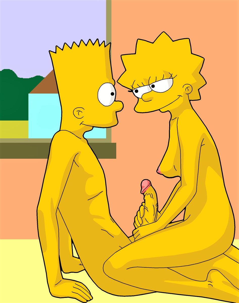 ass bart_simpson breasts brother_and_sister erect_nipples erect_penis handjob incest lisa_simpson the_simpsons thighs