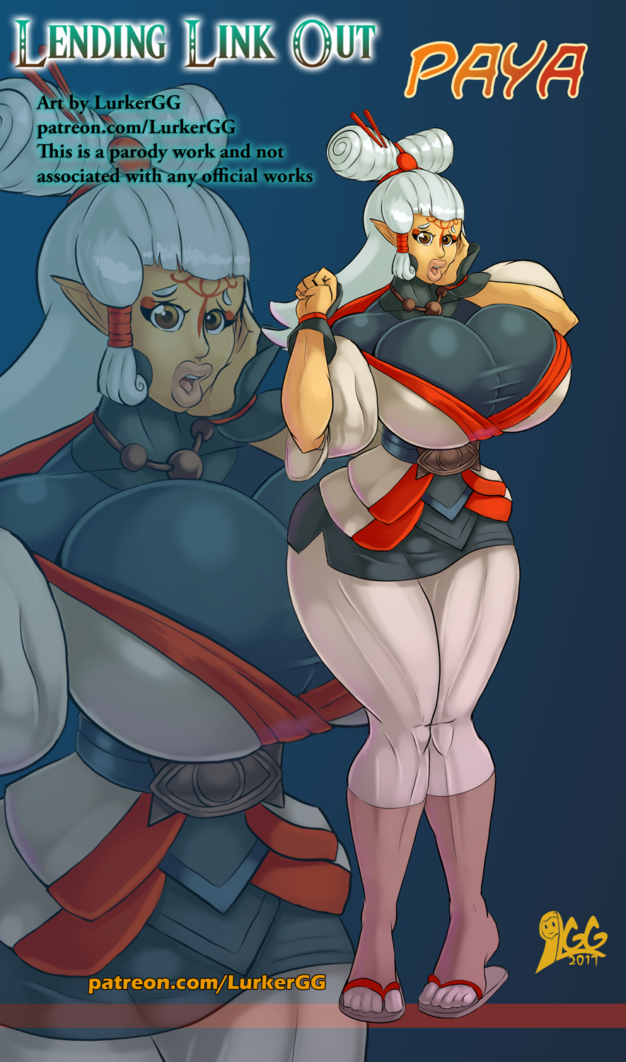 big_breasts breasts breath_of_the_wild female looking_at_viewer lurkergg paya_(the_legend_of_zelda) solo the_legend_of_zelda