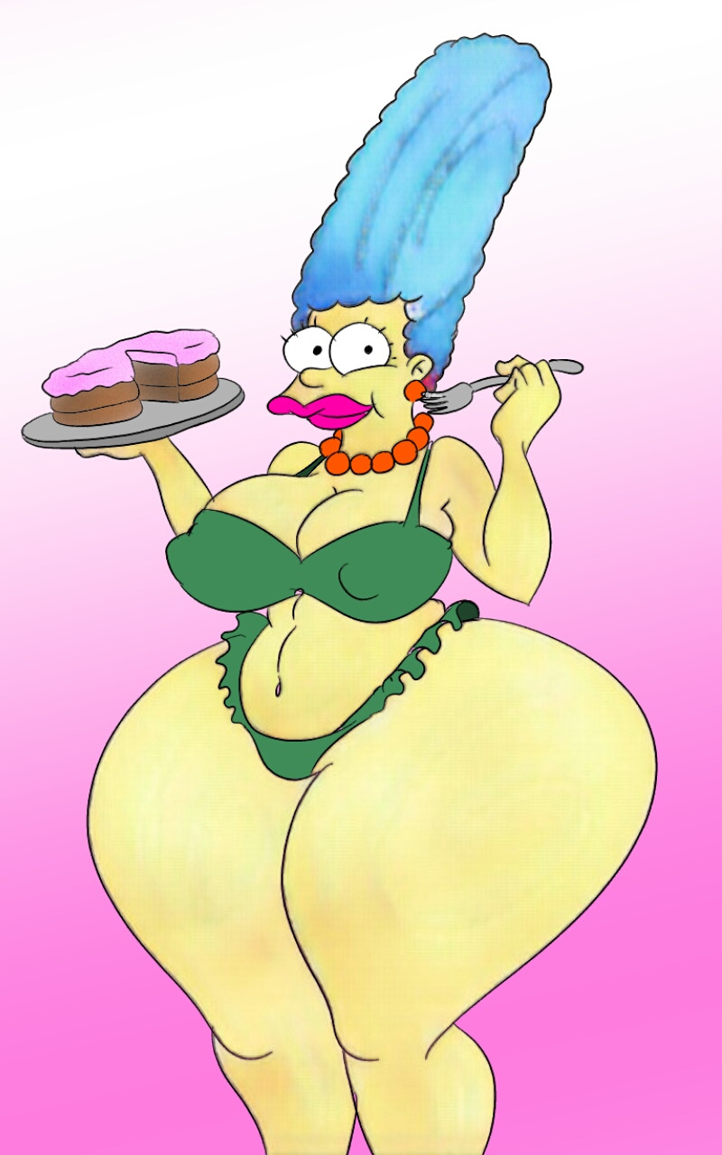big_ass blue_hair breasts cake huge_ass marge_simpson maxtlat milf the_simpsons thick thunder_thighs
