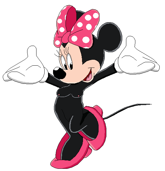 1girl anthro black_fur bow breasts disney female_only gloves happy looking_at_viewer minnie_mouse mouse nipples nude pussy rodent round_ears shoes sprites tail transparent_background