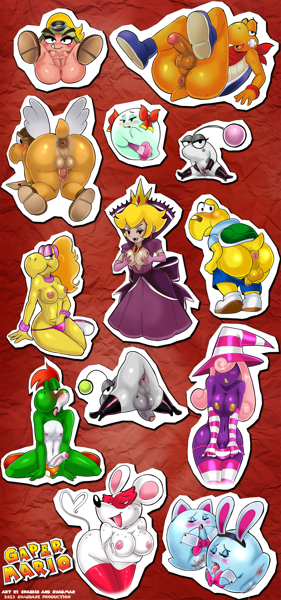 2013 all_fours anthro anus areola ass bald bandaid beige_skin bent_over black_eyes black_nose blonde_hair blush boo boots breasts clothed clothing crown dress english_text erection eyewear female footwear fur gaper_mario ghost ghost_girl goggles goomba goombella green_skin grey_skin hair half-dressed happy hat headgear heart human koopa kooper koopie_koo koops lady_bow lahla legs_up letter lizard long_hair looking_at_viewer looking_back lying male mouse ms_mowz nintendo nipples number on_back on_front open_mouth orange_skin paper_mario paper_mario:_the_thousand_year_door parakarry peeka penis petuni pink_hair pink_nipples pink_penis pink_sin plain_background ponytail pose presenting presenting_hindquarters presenting_pussy princess princess_peach puni punio purple_skin pussy raised_arm raised_leg red_background red_hair reptile rodent royalty scalie shadman shadow_peach shadow_siren sharp_teeth shell shiny shoes short_hair shorts sibling sitting size_difference skin smile spirit spread_legs spread_pussy spreading standing striped_hat super_mario_bros. teeth testicles text thong tongue tongue_out turtle twins uncut underwear video_games vivian_(paper_mario) white_eyes white_fur white_penis white_skin wings witch_hat yellow_penis yellow_skin yoshi