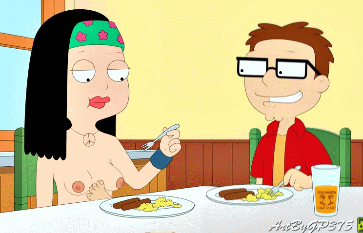 american_dad bouncing_breasts brother_and_sister feet food funny gif guido_l hayley_smith steve_smith table