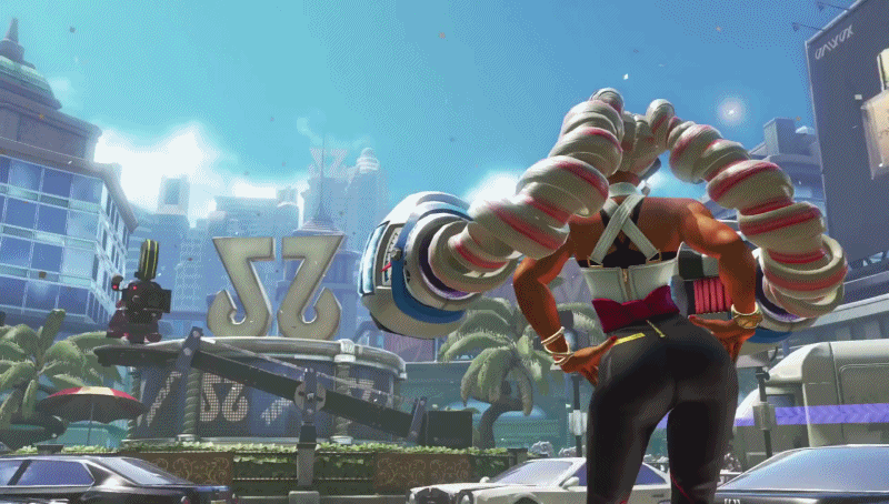 3d arms_(game) ass bubble_butt gif lens_flare nintendo panning_right round_ass twintelle
