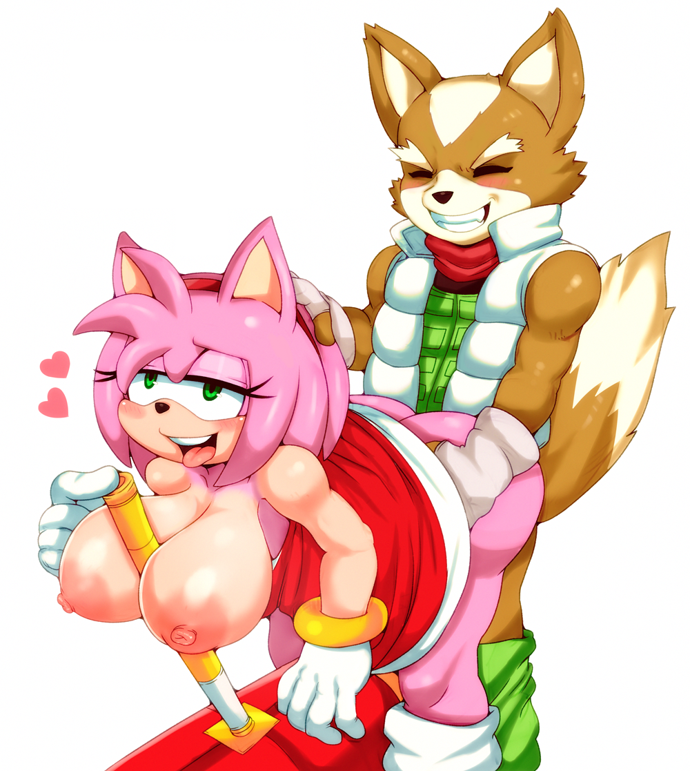 &lt;3 1girl 2017 ahegao amy_rose anthro areola ass big_breasts breasts canine closed_eyes clothed clothing crossover duo eyelashes fox fox_mccloud from_behind_position fur furry gloves green_eyes hair half-closed_eyes hedgehog looking_pleasured male male/female mammal matospectoru multicolored_fur nintendo nipples open_mouth piko_piko_hammer pink_hair sega sex simple_background star_fox teeth tongue tongue_out two_tone_fur video_games white_background