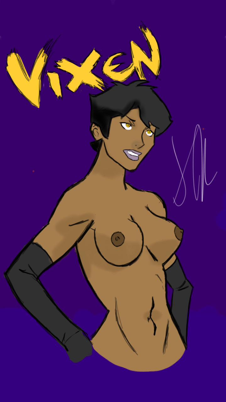 1girl dark-skinned_female dc dc_comics medium_breasts nude vixen_(dc)