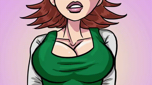 1girl breasts cleavage dress gif green_shirt huge_breasts shirt stephen_hollberg_(artist) tobuscus:_adventures youtube