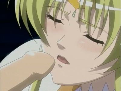 anime blonde blow breast elfina_servant_princess fellatio gif hentai oral princess rape