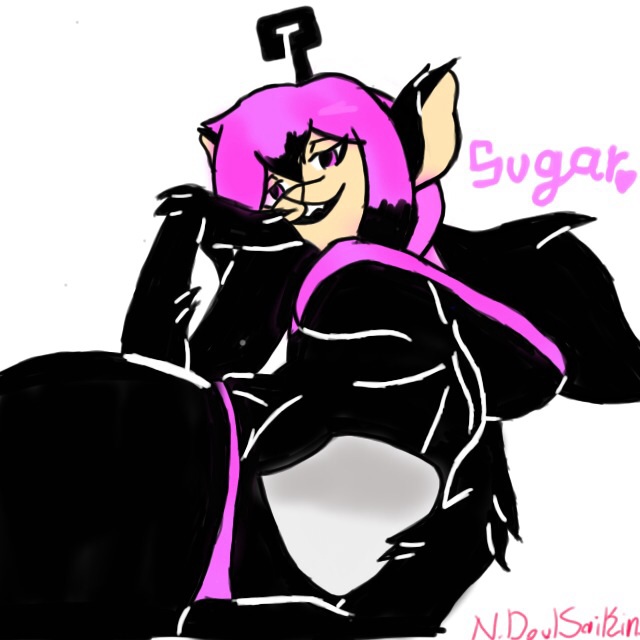 furry n.doul_saikin8 original_character purple_swimsuit slendytubbies sugar_(saikin8)