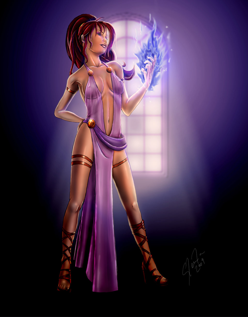 alluring artist_request breasts clothed female_only hercules loincloth megara nipples see_through standing