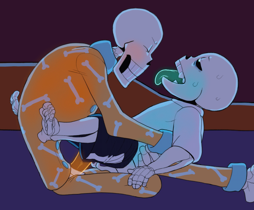 2boys animated animated_skeleton blue_blush blue_tongue brother_and_brother brothers clothed duo ectopenis fontcest fully_clothed gif glowing_penis incest loop male male/male male_only monster orange_penis pajamas papyrus papyrus_(undertale) penis pleasure_face sans sans_(undertale) skeleton sweat sweating tongue_out undead undertale undertale_(series) yaoi