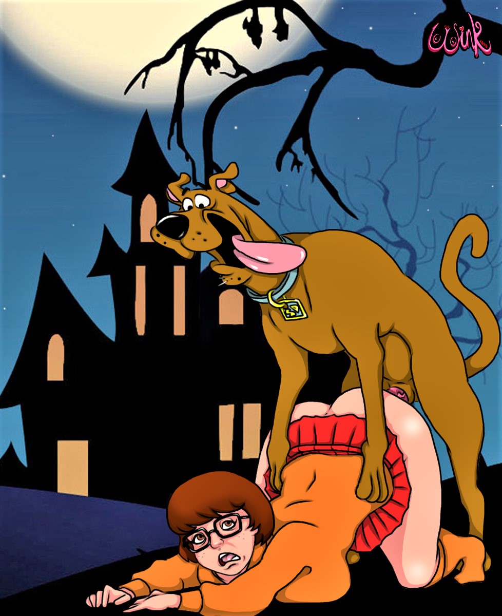 1boy 1girl ass beastiality bespectacled brown_hair clothed_female_nude_male dog doggy_position female female_human female_human/dog female_human/male_dog glasses human male male/female male_dog miniskirt no_panties rape scooby scooby-doo sex short_brown_hair short_hair skirt thighs top-down_bottom-up velma_dinkley wink_xoxo