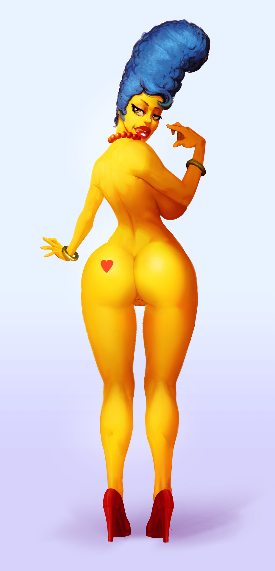 ass big_breasts high_heels marge_simpson pussy the_simpsons thighs