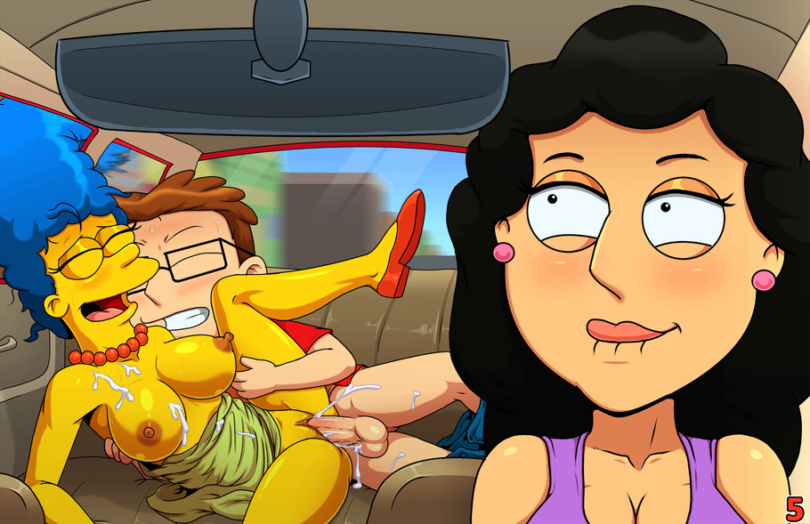 american_dad bonnie_swanson breasts crossover cum family_guy marge_simpson nipples penis pussy sex steve_smith the_simpsons
