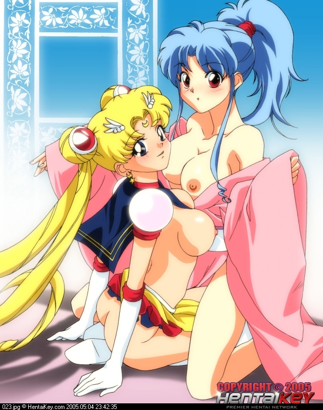 2005 2_females 2_girls 2_humans arm_support art ass babe bare_shoulders big_breasts bishoujo_senshi_sailor_moon blonde_hair blue_eyes blue_hair blush botan botan_(yu_yu_hakusho) breasts breasts_out breasts_outside cleavage collarbone crossover duo earrings english_text exposed_breasts female female/female female_human female_only girl_on_top glenn_andrean gloves hair hentaikey japanese_clothes jewelry kimono kneel light-skinned_female light_blue_hair light_skin long_hair looking_at_viewer looking_back magical_girl multiple_girls neck nipples pink_kimono ponytail red_eyes sailor_moon sitting smile text tsukino_usagi twin_tails usagi_tsukino very_long_hair white_gloves yu_yu_hakusho yuri