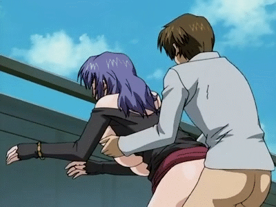 1_female 1_male 1boy 1girl 2_humans animated animated_gif bent_over bottomless breast breasts brown_hair clothed doggy_position duo english_text erection exposed_breasts female female_human futago_no_haha_seihonnou gif hair human/human long_hair male male/female male_human milf moan necklace nipples no_panties outdoors penis penis_in_pussy purple_hair sex short_hair standing text upskirt vaginal vaginal_penetration