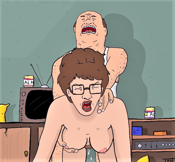 bill_dauterive breasts cum doggy_position glasses king_of_the_hill nipples nude orgasm orgasm_face peggy_hill
