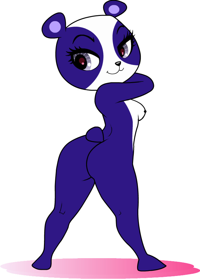 1girl animal_ears ass black_eyes breasts cute furry littlest_pet_shop nipples nude penny_ling smile tail