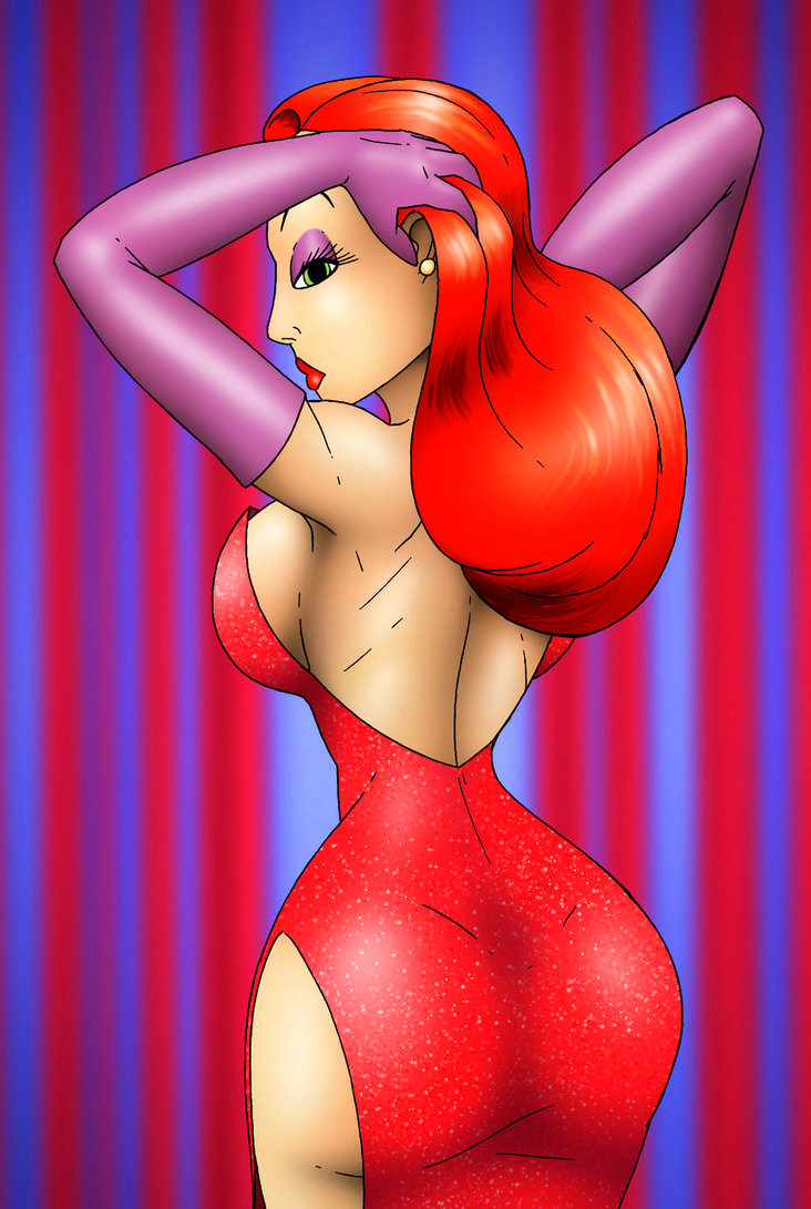 ass breasts dress gloves jessica_rabbit red_hair who_framed_roger_rabbit