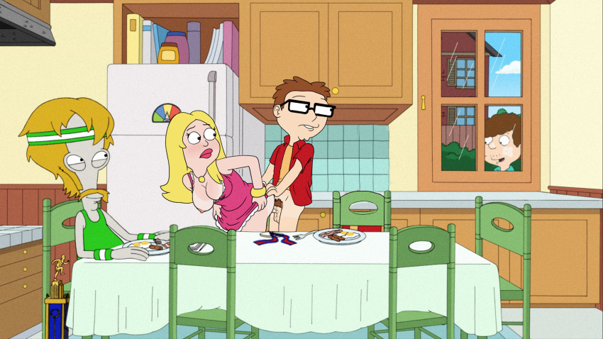 american_dad ass breasts doggy_position francine_smith glasses grey_skin incest mother's_duty mother*son mother_&amp;_son mother_and_son nipples penis roger_(american_dad) steve_smith