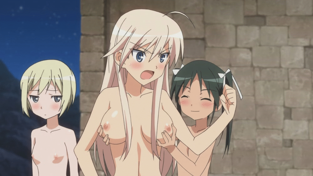 &gt;:( 16:9_aspect_ratio 1girl 3_girls ^_^ anime annoyed big_breasts black_hair blonde blue_eyes blush breast_envy breast_grab breast_lift breasts d:&lt; ecchi embarrassed erica_hartmann francesca_lucchini gif grabbing groping hair_ornament hair_ribbon hanna-justina_marseille large_filesize long_hair multiple_girls nipples nude ribbon short_hair small_breasts smile strike_witches tied_hair twin_tails world_witches_series yuri