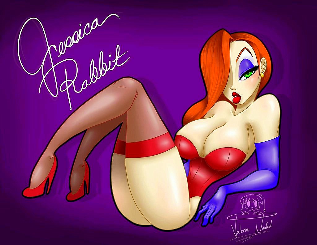 breasts corset gloves high_heels jessica_rabbit stockings thighs who_framed_roger_rabbit