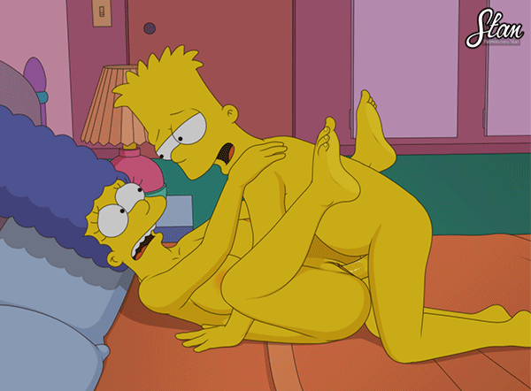 bart_simpson breasts child gif incest marge_simpson missionary mother_and_son nipples nude shaved_pussy shota shotacon the_simpsons thighs
