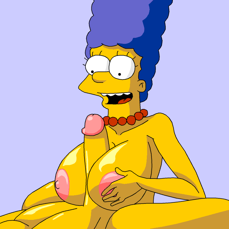 1boy 1girl animated big_breasts blue_hair breasts erect_nipples erection evilweazel_(artist) female gif happy happy_sex huge_breasts jewelry large_penis loop male male/female marge_simpson milf mother necklace nipples nude paizuri paizuri_lead_by_female pearl_necklace pearls penis pink_areolae sex the_simpsons tongue whoa_look_at_those_magumbos yellow_skin