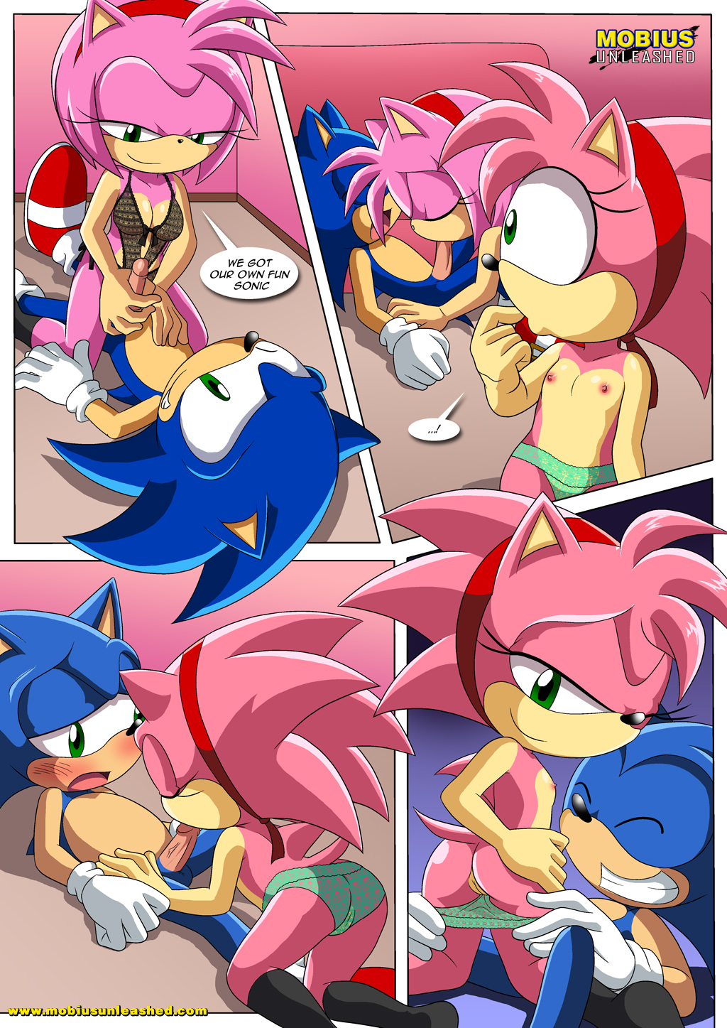 2_girls amy_rose amy_rose_(classic) bbmbbf classic_and_modern_love comic mobius_unleashed multiple_girls palcomix sega sonic_(series) sonic_the_hedgehog sonic_the_hedgehog_(series)