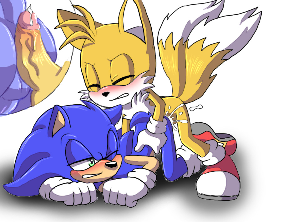 all_fours anal angelofhapiness anthro canine clothing cum doggy_position fox from_behind_(disambiguation) from_behind_position furry gloves hedgehog hot_dogging male male/male male_only mammal miles_"tails"_prower sega sex sonic_the_hedgehog