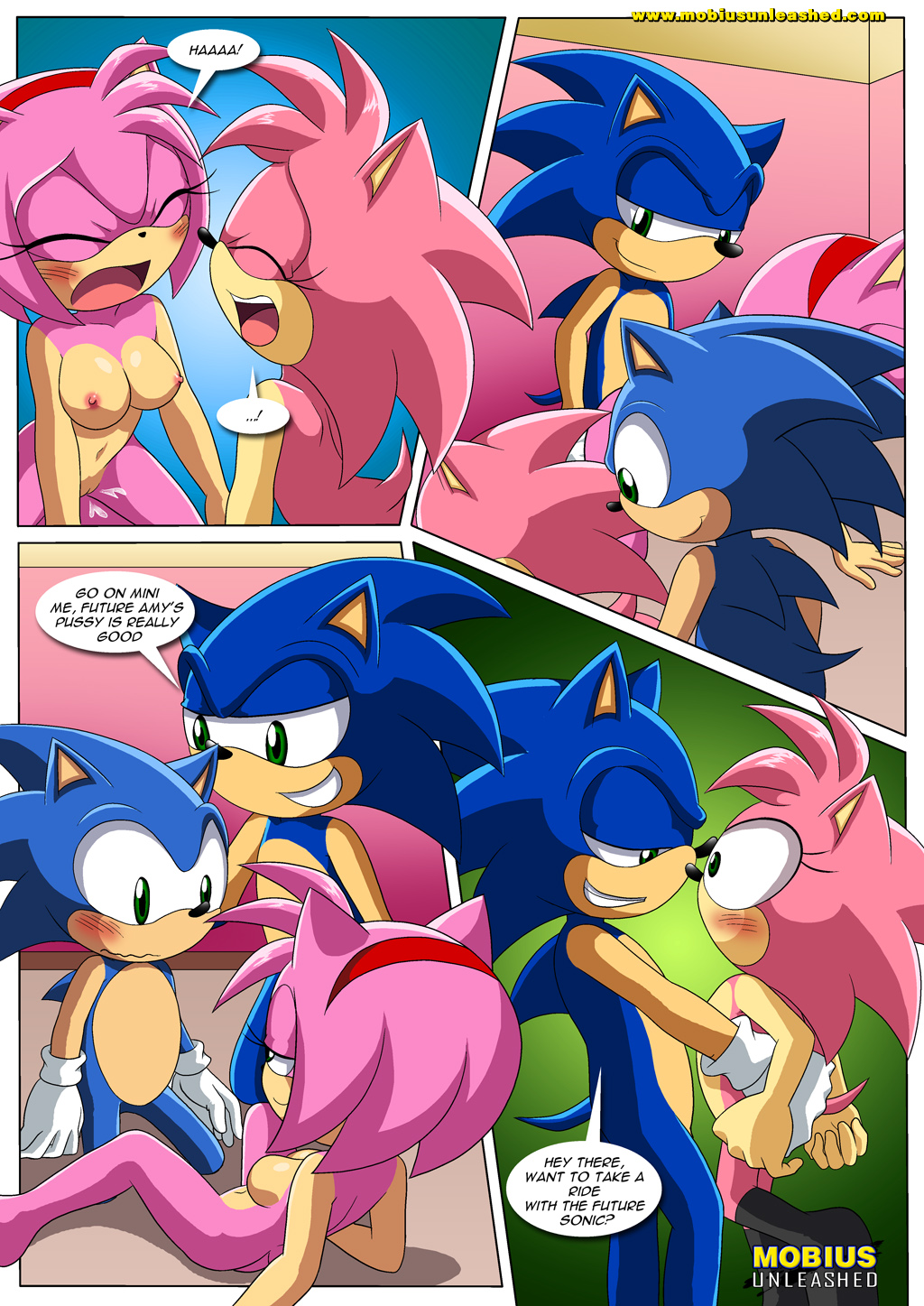 2girls amy_rose amy_rose_(classic) bbmbbf classic_and_modern_love comic mobius_unleashed palcomix sega sonic_(series) sonic_the_hedgehog sonic_the_hedgehog_(series)