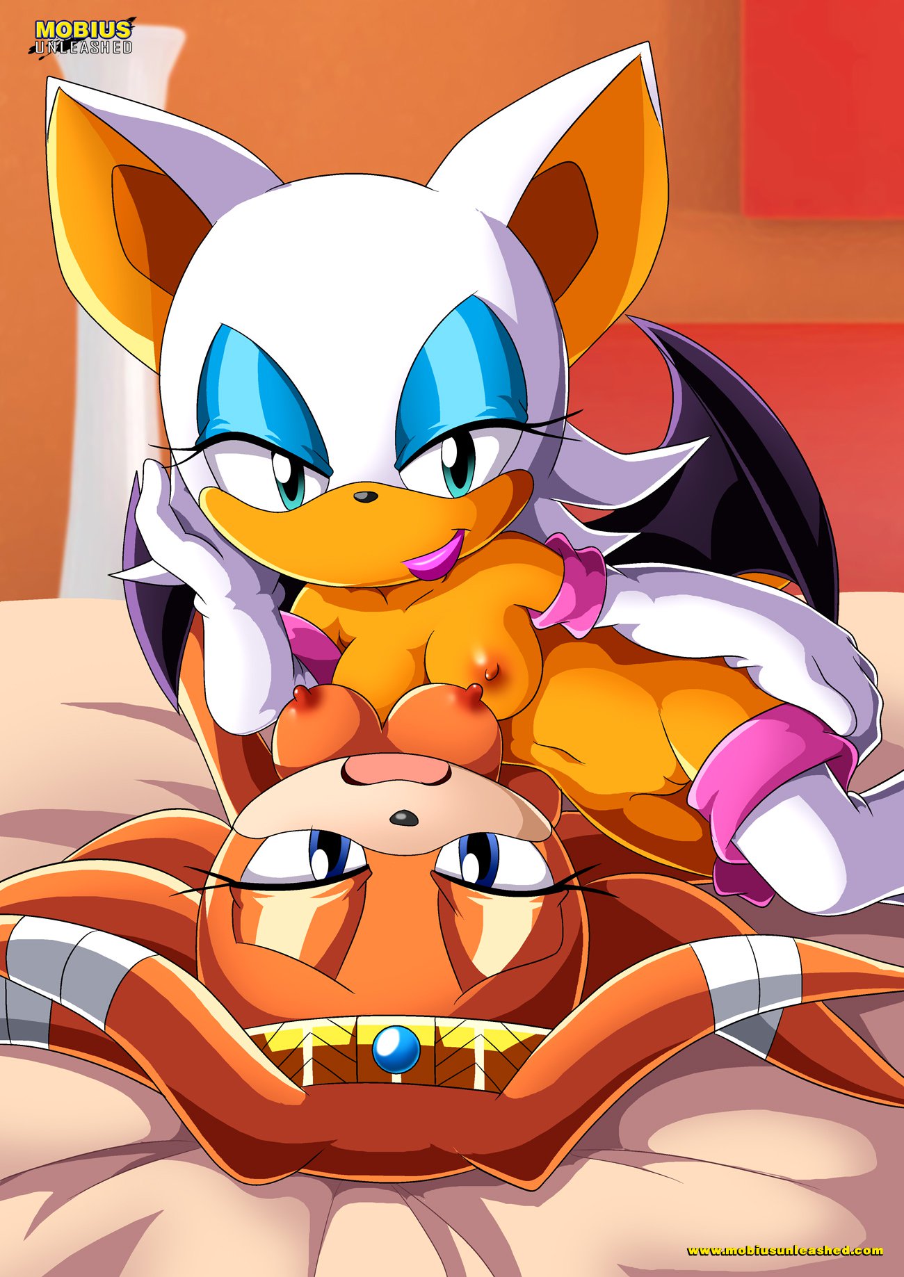 2017 2_girls bbmbbf female/female female_only mobius_unleashed multiple_girls nipples nude palcomix pussy rouge_the_bat sega sonic sonic_(series) sonic_the_hedgehog_(series) tikal_the_echidna yuri