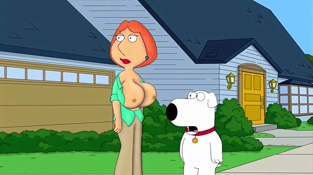 brian_griffin family_guy flashing huge_breasts lois_griffin nipples