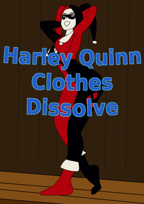 batman_(series) blonde_hair breasts clothes_removed dc_comics dcau gif harleen_quinzel harley_quinn harley_quinn_(classic) nude smile stage stripping