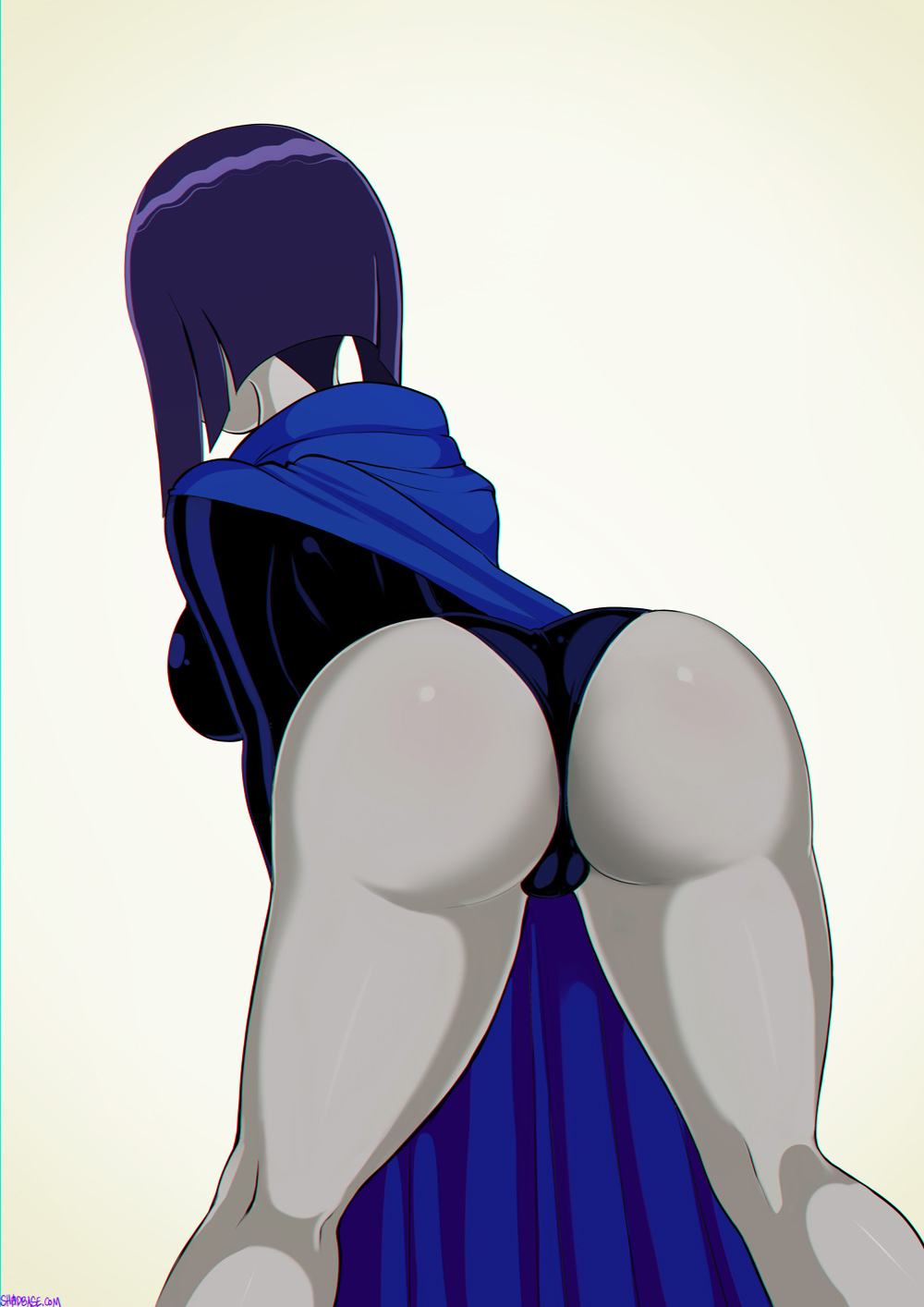 ass bent_over big_ass big_breasts breasts dat_ass dc_comics grey_skin hot insanely_hot inverted_nipples leotard pale_skin purple_hair raven_(dc) sexy shadman teen_titans