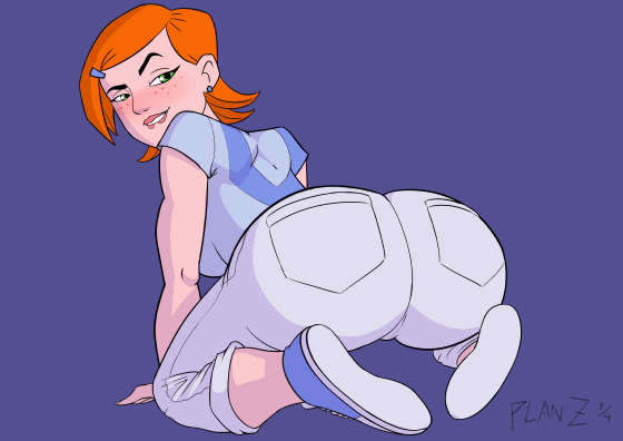 1girl all_fours alternate_version_available anus ass_expansion ben_10 bubble_ass bubble_butt dat_ass freckles gif gwen_tennyson huge_ass insanely_hot light-skinned_female looking_back loop magic magic_user orange_hair partially_clothed planz34 ripped_clothing ripped_pants seductive seductive_look seductive_smile sexy sexy_ass shirt
