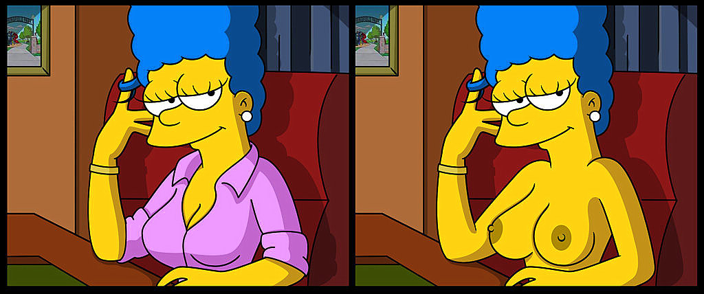 breasts looking_at_viewer marge_simpson nipples smile the_simpsons wvs