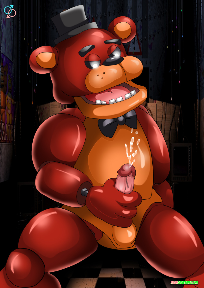 bbmbbf cumshot five_nights_at_freddy's five_nights_at_freddy's_2 freddy_(fnaf) male masturbation open_mouth palcomix penis rear_deliveries reardeliveries