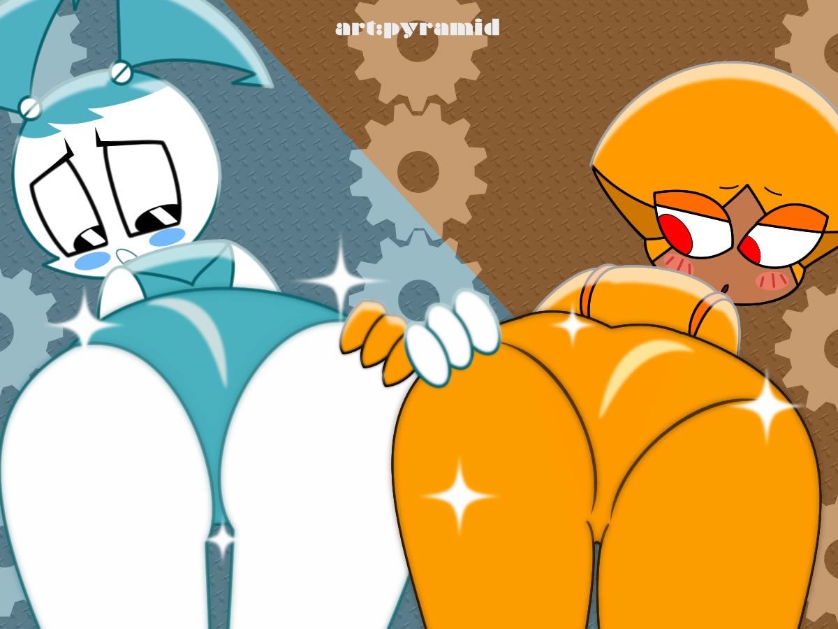 ass_to_ass butt_grab crossover embarrassed jenny_wakeman looking_back my_life_as_a_teenage_robot ok_k.o.!:_let's_be_heroes pyramid_(artist) robot_girl shannon_boxman