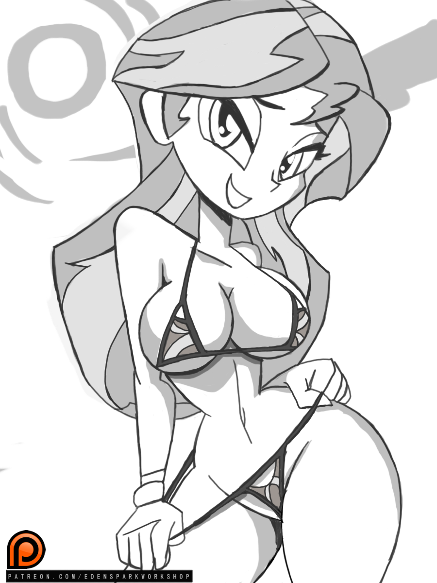 1girl big_breasts bikini curvy cute equestria_girls friendship_is_magic hot long_hair looking_at_viewer manic47 my_little_pony sexy smile sunset_shimmer