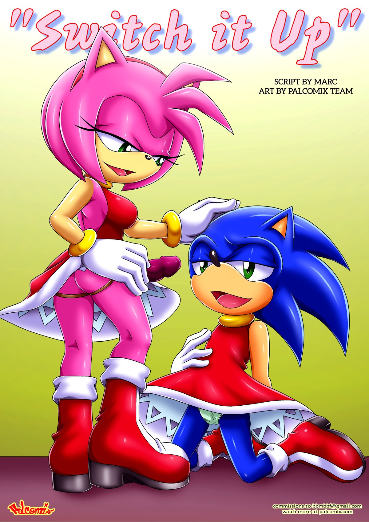 amy_rose bbmbbf comic cover_page mobius_unleashed palcomix sega sonic_(series) sonic_the_hedgehog sonic_the_hedgehog_(series) switch_it_up_(comic) tagme