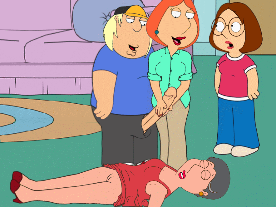 animated barbara_pewterschmidt chris_griffin couch cum cum_on_face family_guy funny gif guido_l handjob incest lois_griffin meg_griffin mother_&amp;_son mother_and_son