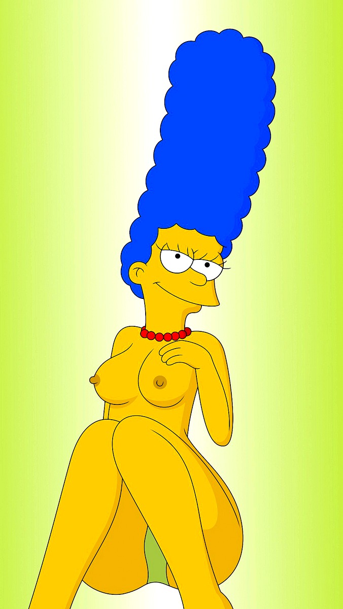 breasts erect_nipples marge_simpson nude panties smile the_simpsons thighs
