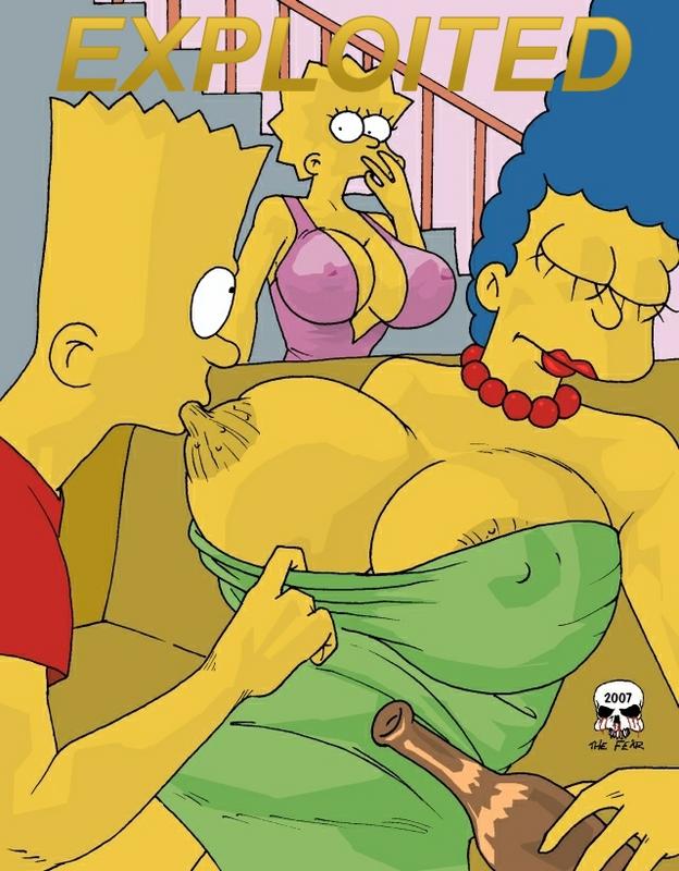 alcohol bart_simpson big_breasts breasts drunk large_breasts lisa_simpson marge_simpson milf mother_and_son sleeping the_fear the_simpsons