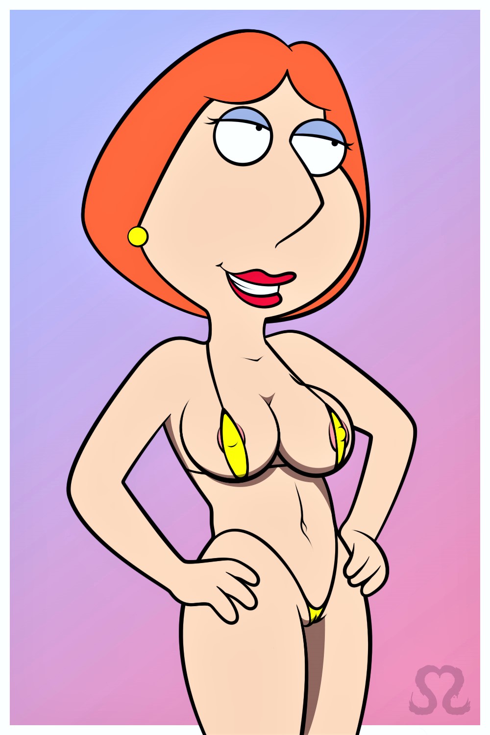 breasts cameltoe family_guy hands_on_hips lois_griffin micro_bikini nipples shaved_pussy thighs