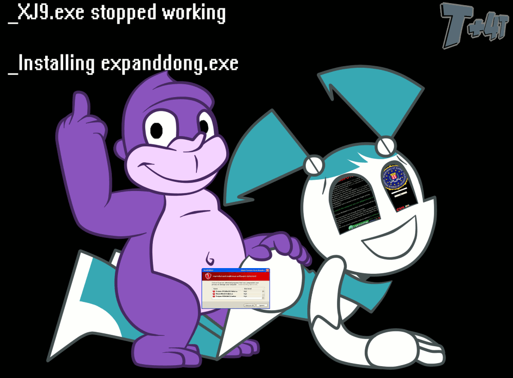 ass bonzi_buddy crossover edcognito gif gorilla jenny_wakeman middle_finger my_life_as_a_teenage_robot pointless_censoring primate robot tagme virus